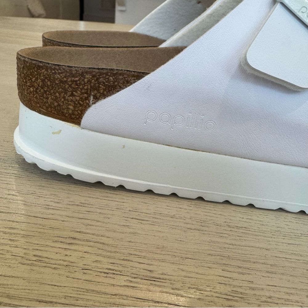 Birkenstock Papillio Arizona Flex Platform White Sandals 40 - Picture 8 of 12